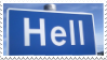 hell street sign stamp