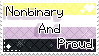 nonbinary and proud stamp